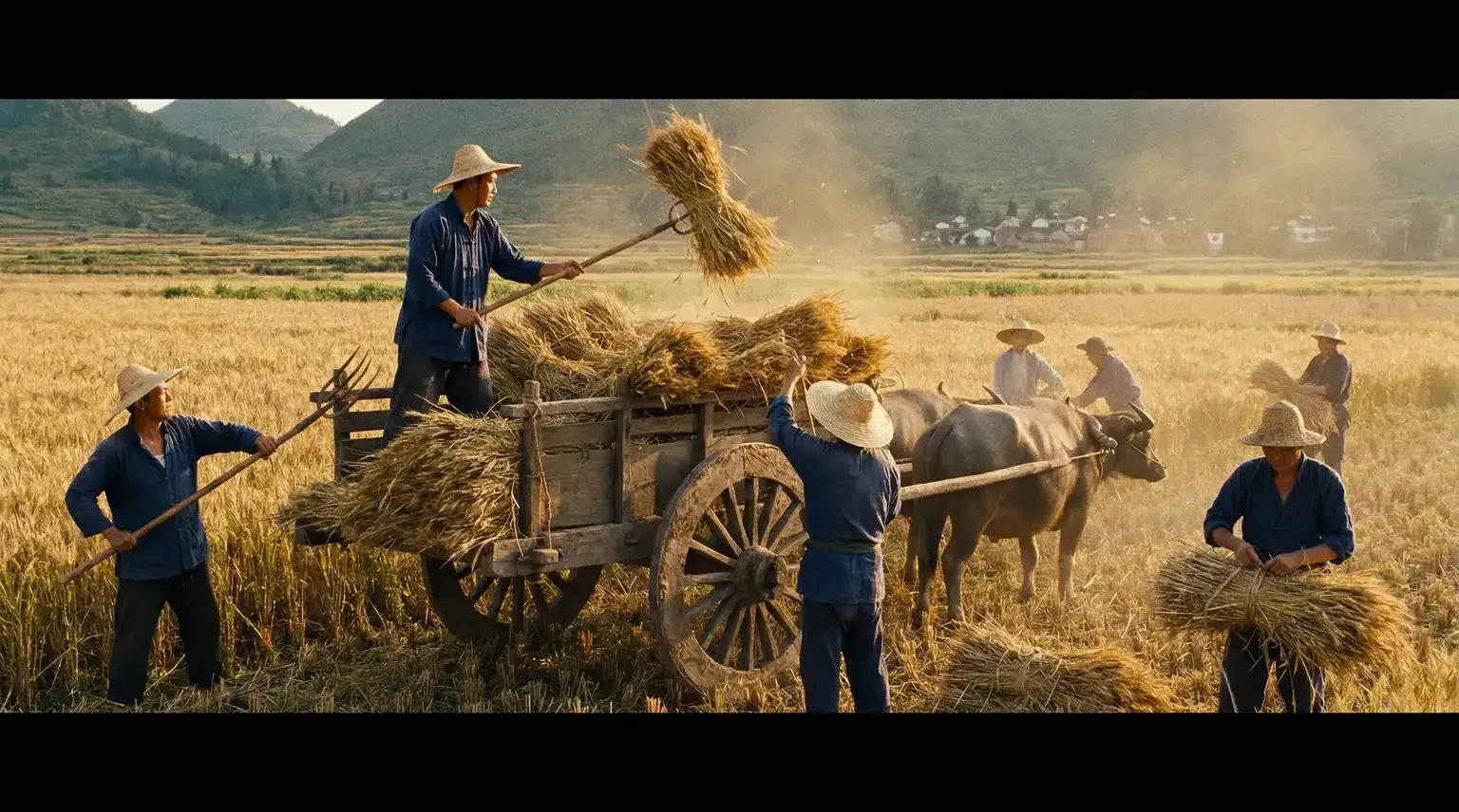 丰收季节农民装车运粮 - XL上司带翻译樱花动漫免费中文版 秋收场景